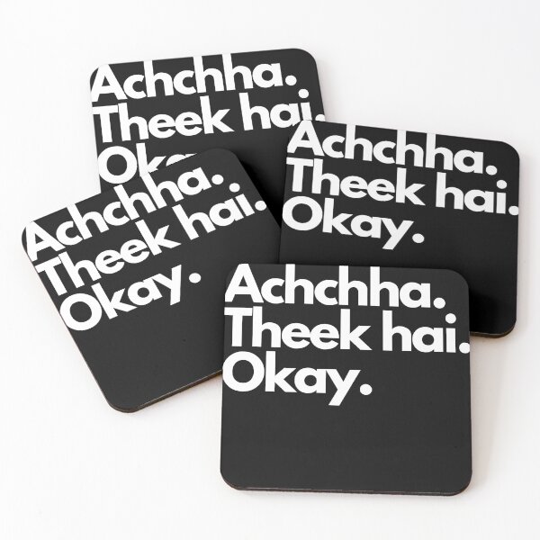 Item preview, Achchha. Theek Hai. Okay (Indian/South Asian/Desi Sayings) designed and sold by bollywoodken.