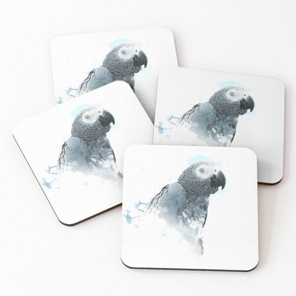 Item preview, Aquarell Splash African Grey Parrot designed and sold by Alienphysique.