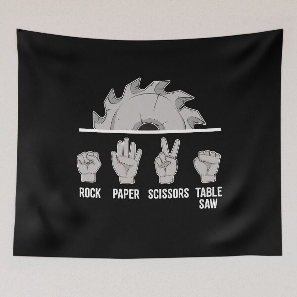 Item preview, Funny Carpenter Rock Paper Scissors Tablesaw   designed and sold by BornDesign.