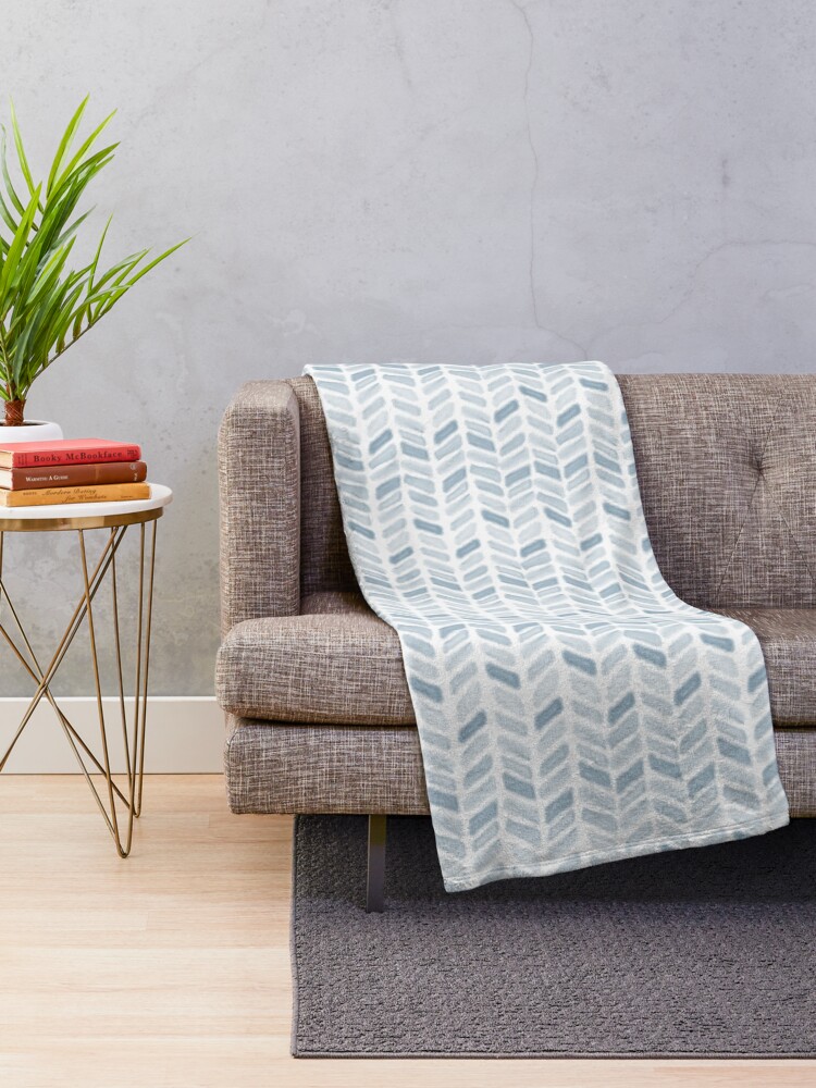Alternate view of Jungle Pattern Set | Blue watercolor Pattern Throw Blanket