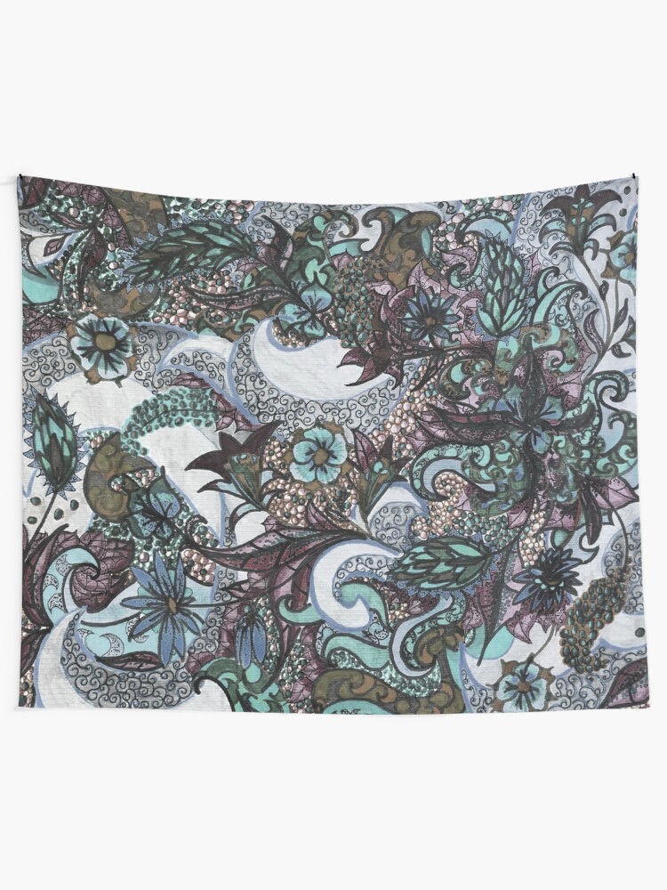Alternate view of Textile Tattoo Mandala Pale Blue Tapestry