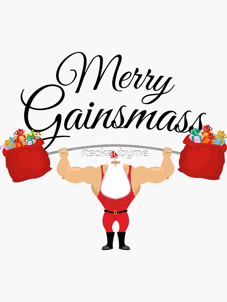 Christmas Weightlifting Gym Rat' Sticker