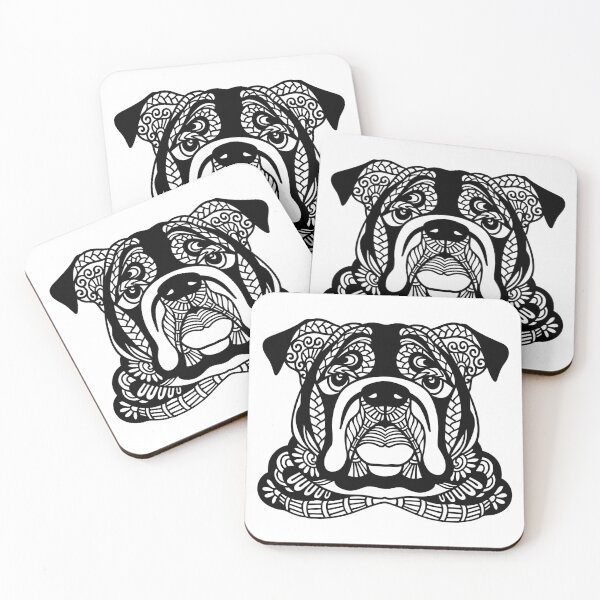 Artikelvorschau, Bulldogge Gesicht Mandala entworfen und verkauft von malibumanhattan.