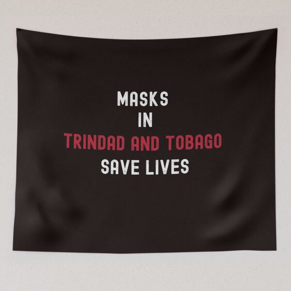 Item preview, Facemask in Trinidad and Tobago Save Lives with the Black Background designed and sold by Vero De.