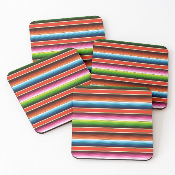Item preview, Red serape print Latino colorful stripes designed and sold by Francielandia.