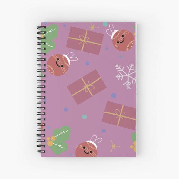 Christmas Colorful Patter | leaves,bells and presents Spiral Notebook