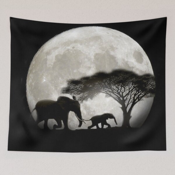 Item preview, ELEPHANT IN THE MOON LIGHT  designed and sold by johnnyssandart.