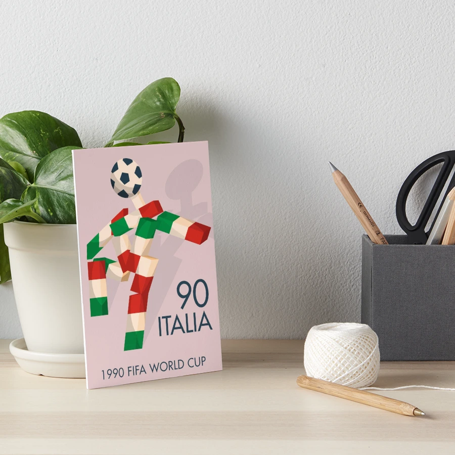 QUADRO VINTAGE MONDIALE Italia 90 - Mascotte Ciao e città ospitanti EUR