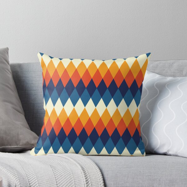 Item preview, Blues, Red, Orange and Cream Color Diamond Pattern designed and sold by hobrath.