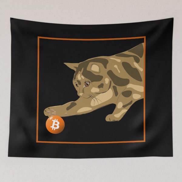 Item preview, The Cat Playing with Bitcoin Ball designed and sold by AeroAstro.