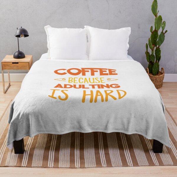 Item preview, Coffee Because Adulting Is Hard Orange Words designed and sold by MiscelChr.