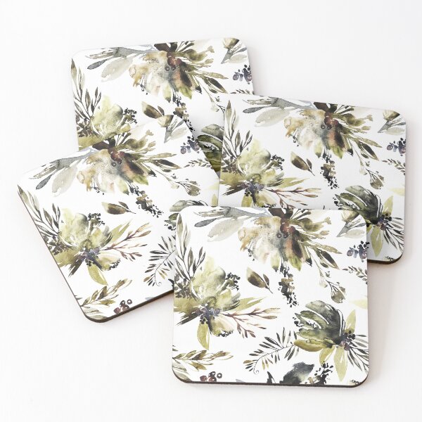 Item preview, Olive Watercolor Florals designed and sold by junkydotcom.