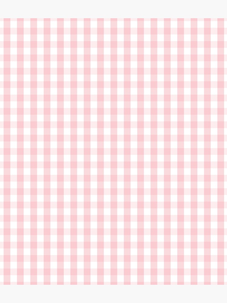 White and Light Millennial Pink Pastel Color Gingham Check by podartist