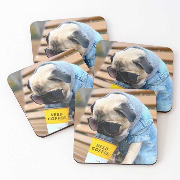 Item preview, Coffee Pug, Little Pug, Funny Dog designed and sold by PugValet.