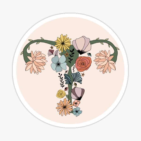 Floral Uterus Sticker