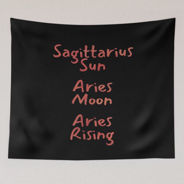 Item preview, Sagittarius Sun Aries Moon Aries Rising Text designed and sold by leomooncreates.
