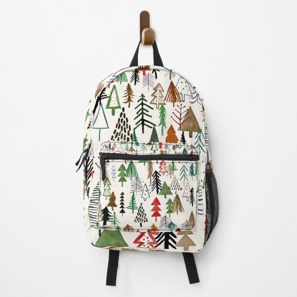 Item preview, Night forest mountain Christmas trees Green Red designed and sold by ninoladesign.