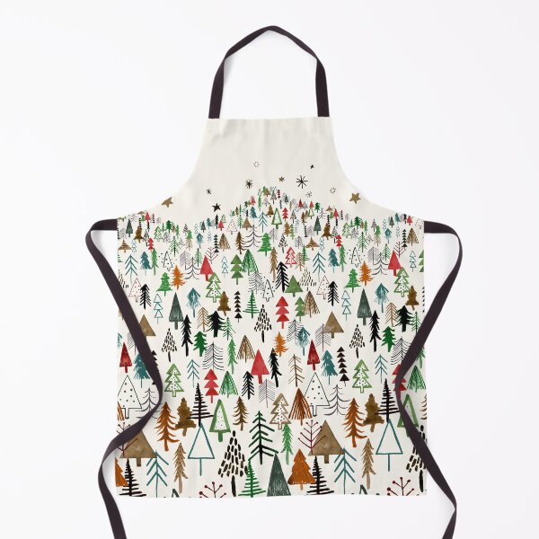 Item preview, Night forest mountain Christmas trees Green Red designed and sold by ninoladesign.