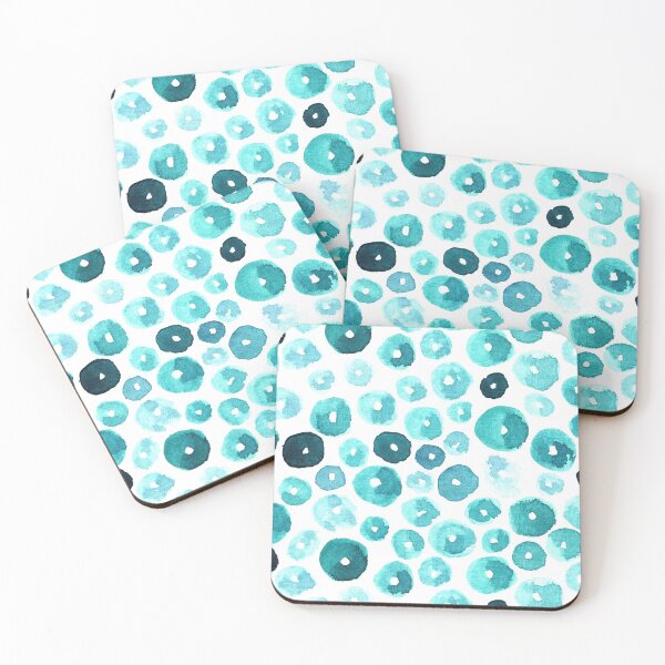 Item preview, turquoise watercolor brush circles designed and sold by CaptainTigra.