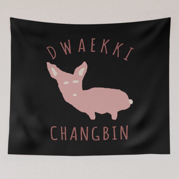 Item preview, STRAY KIDS Dwaekki Changbin Pig Rabbit Cute Funny Meme designed and sold by SugarSaint.