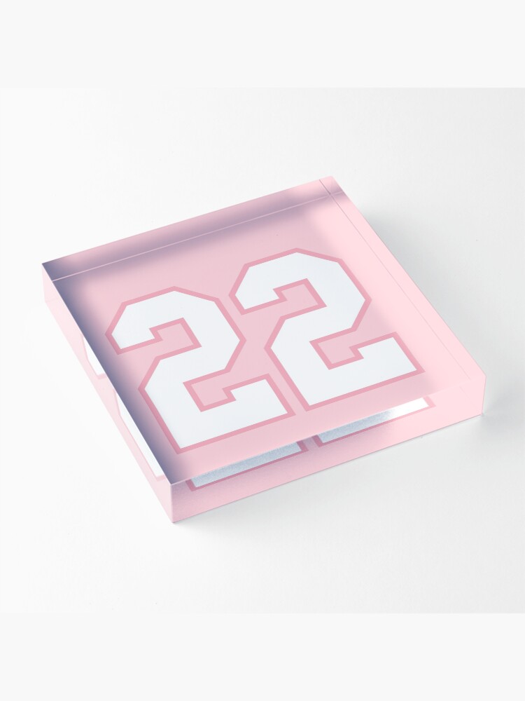 Alternate view of 22 Number Twenty Two Girls Jersey Acrylic Block