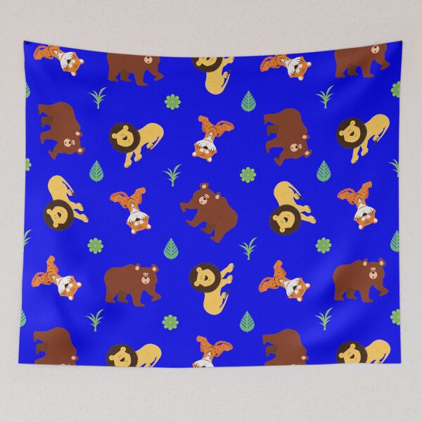 Item preview, Lions and Tigers and Bears - Lion Bright Blue designed and sold by sw-b.