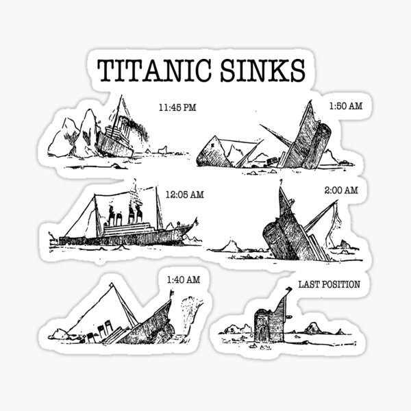 TITANIC SINKS. Sticker