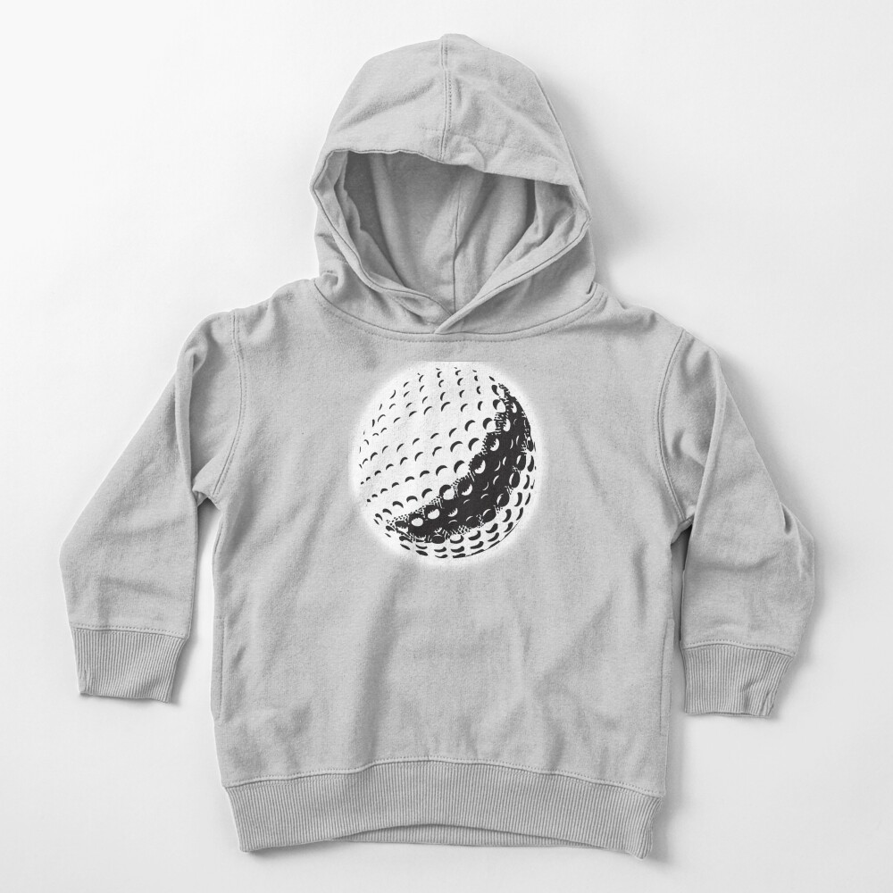 GOLF BALL, SPORT, Golfing, Golf, Black on White. Toddler Pullover Hoodie