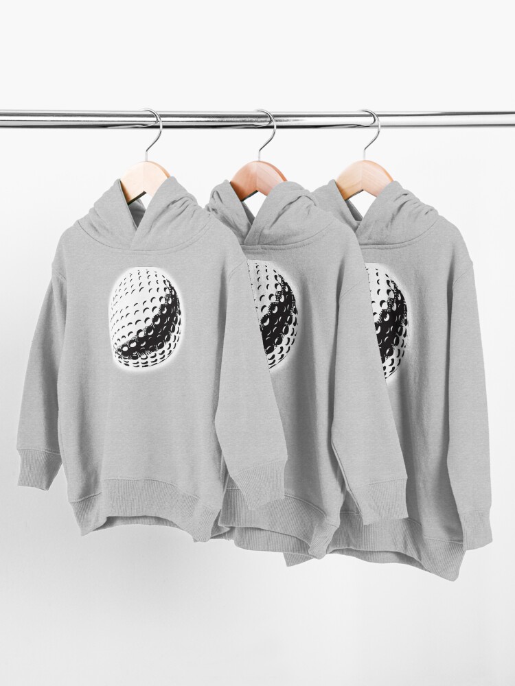 Alternate view of GOLF BALL, SPORT, Golfing, Golf, Black on White. Toddler Pullover Hoodie
