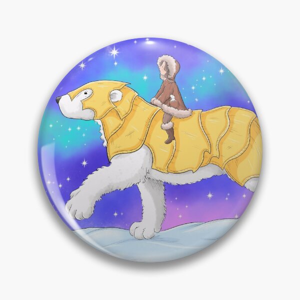 Item preview, His dark materials artwork - Lyra rides polar bear under the star filled northern lights sky  designed and sold by Whimsicolourart.