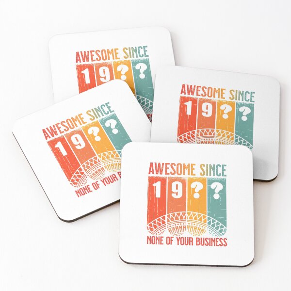 Item preview, Retro Awesome Since 19?? None of Your Business Funny Sarcastic Birthday  designed and sold by Claudia Harbaugh.