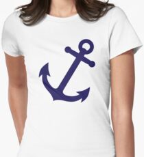 Navy Blue Anchor Women's Fitted T-Shirt