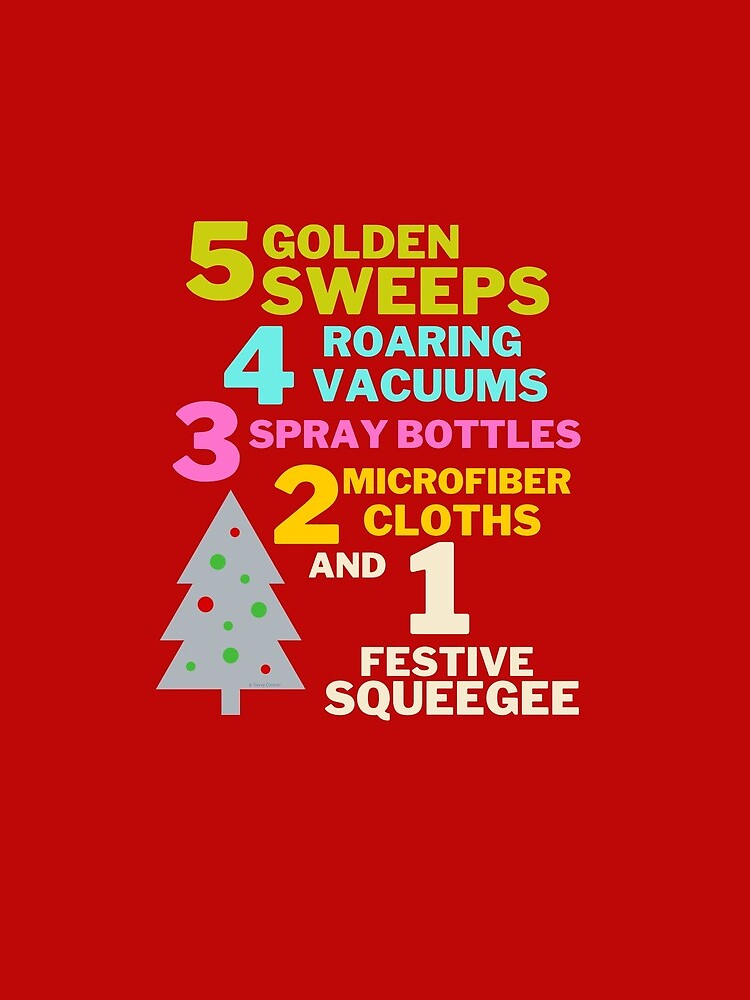 Thumbnail 3 of 3, Drawstring Bag, 1 Festive Squeegee Funny Christmas Cleaning Humor designed and sold by SavvyCleaner.