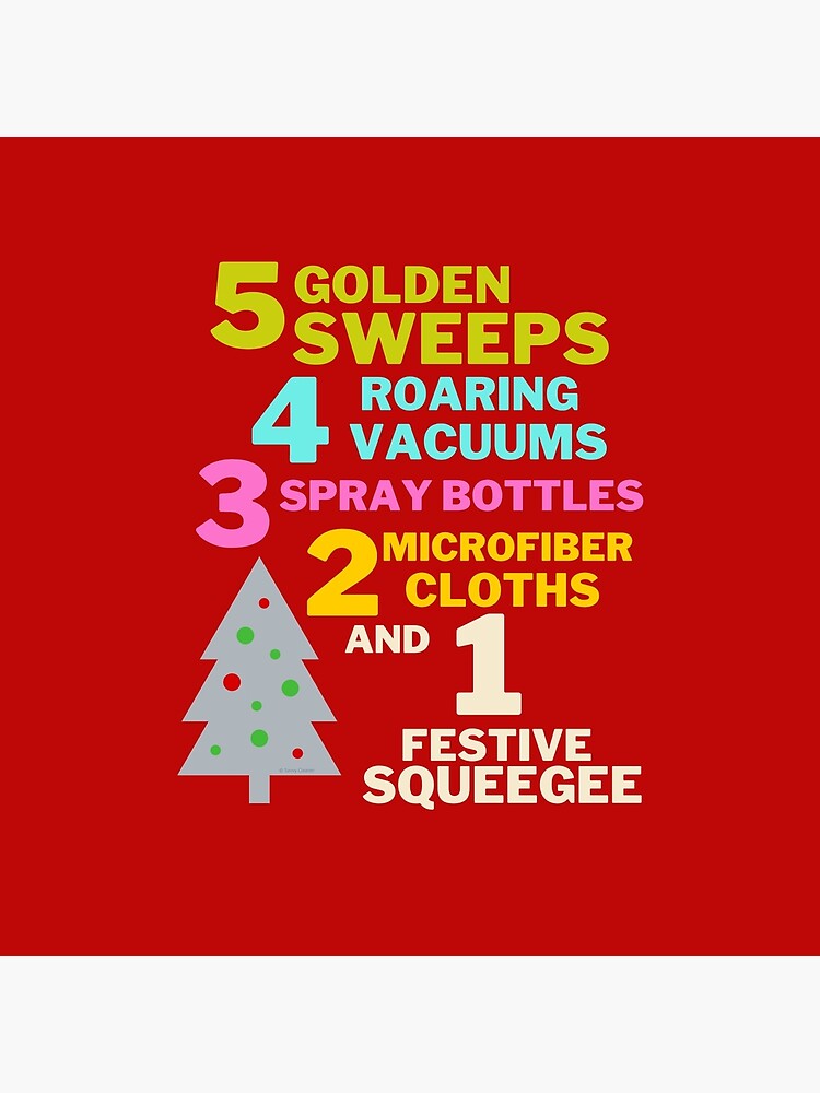 Thumbnail 4 of 4, Pillow, 1 Festive Squeegee Funny Christmas Cleaning Humor designed and sold by SavvyCleaner.