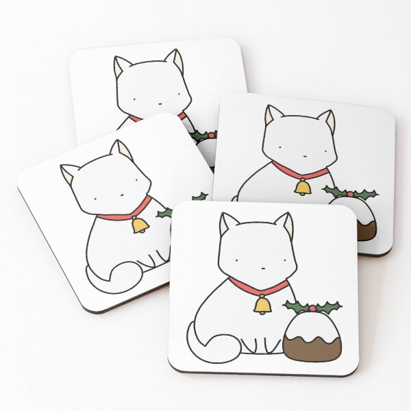 Item preview, Christmas Pudding White Cat designed and sold by nnetso.