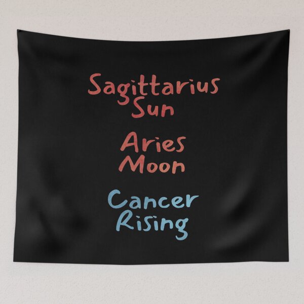 Item preview, Sagittarius Sun Aries Moon Cancer Rising Text designed and sold by leomooncreates.