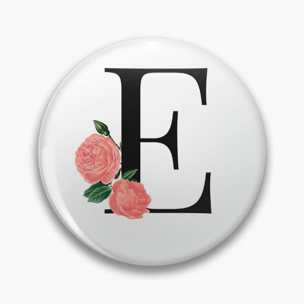 Aperçu de l'œuvre Lettre E floral rose, lettre E créée et vendue par asdesignstudio.