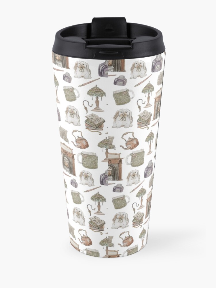 Alternate view of Hearth Witch Pattern with White Background Travel Mug