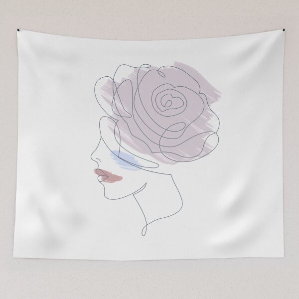 Item preview, continuous line, rose girl designed and sold by AvotArt.