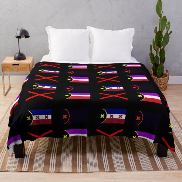 Item preview, L'Manberg and Manberg Flags (Dream SMP) Pattern Black designed and sold by artsydoodles.