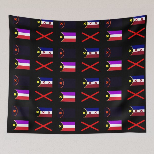 Item preview, L'Manberg and Manberg Flags (Dream SMP) Pattern Black designed and sold by artsydoodles.