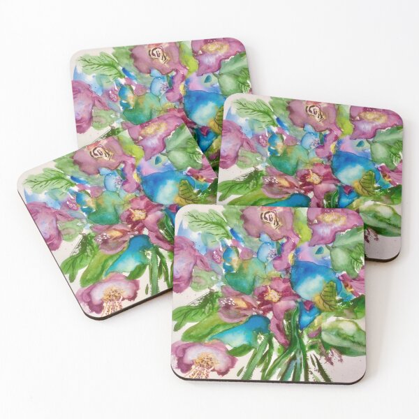 Item preview,  “Floral Mania”. Abstract Melting Bouquet.   Vibrant Watercolours. designed and sold by Angela Haig-Harrison.