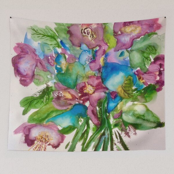 Item preview,  “Floral Mania”. Abstract Melting Bouquet.   Vibrant Watercolours. designed and sold by Angela Haig-Harrison.
