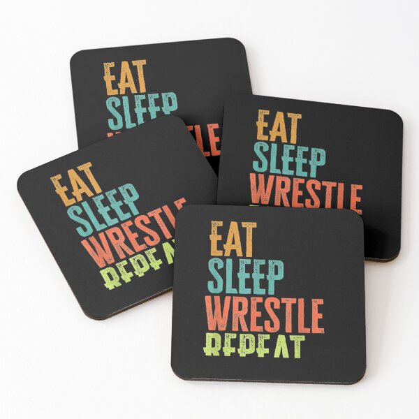 Item preview, Eat Sleep Wrestle Repeat Gym Wrestling Mat Wrestler designed and sold by Emmet Green.