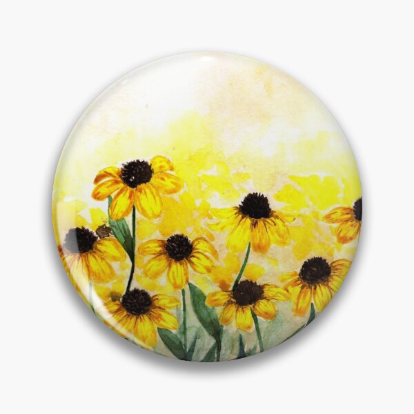 Item preview, Abstract yellow watercolor flowers designed and sold by forestmagic.