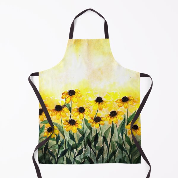 Item preview, Abstract yellow watercolor flowers designed and sold by forestmagic.