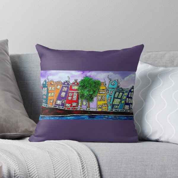 Amsterdam famous canals Throw Pillow