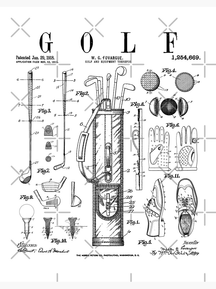 golf clubs drawing