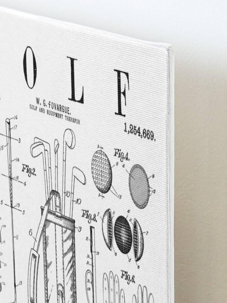 Golf Club Golfer Old Vintage Patent Drawing Print Art Print by GrandeDuc