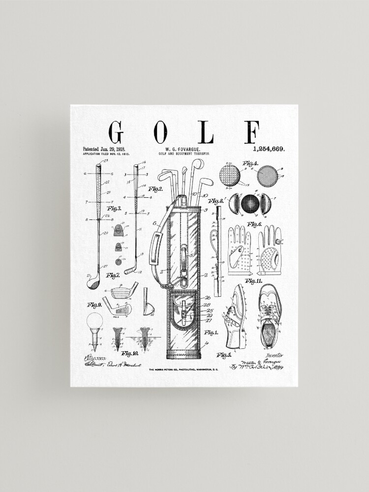 Golf Club Golfer Old Vintage Patent Drawing Print Art Print by GrandeDuc